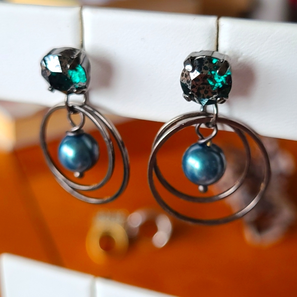 Handmade Green Crystal earrings